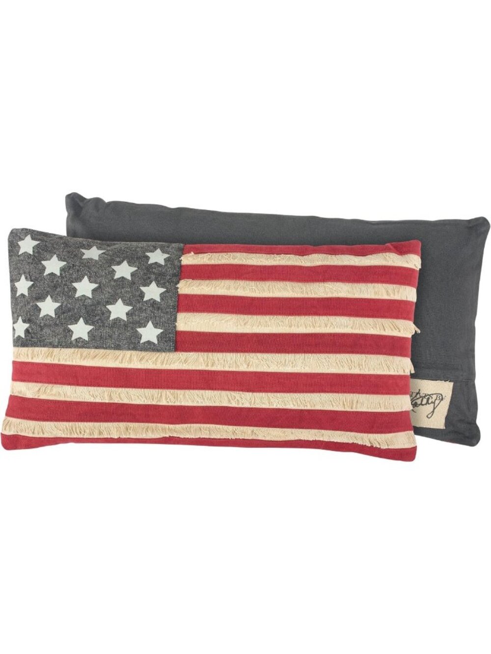 Patriotic American Flag Throw Pillow, 19x10 Inch Home Decor Accent, USA Style